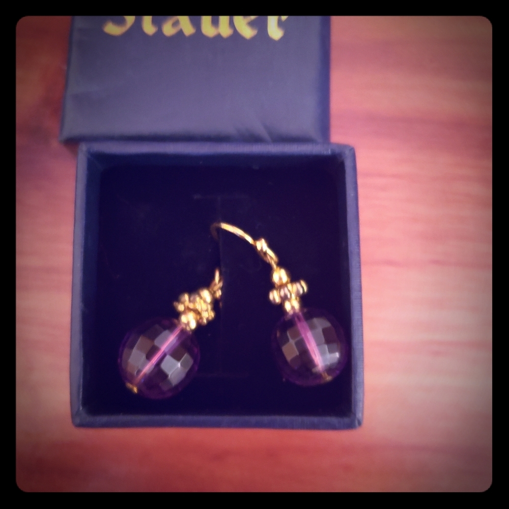 Amethyst drop earrings